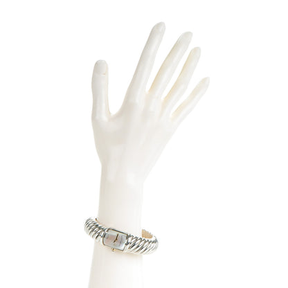 David Yurman Sterling Silver 18K Yellow Gold Diamond Mother of Pearl 19mm Waverly Quartz Watch 2 of 5