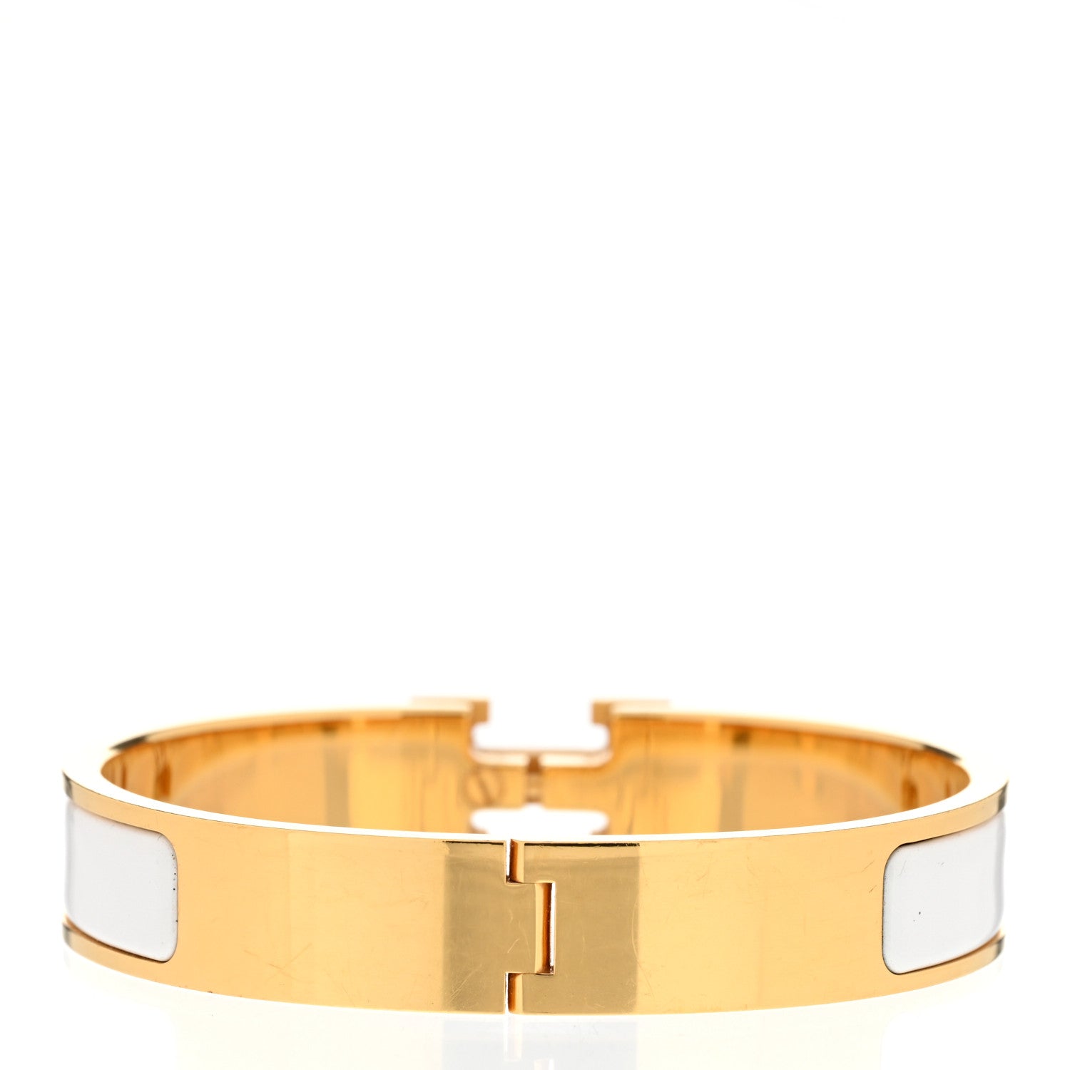 Hermes Enamel Narrow Clic Clac H Bracelet PM White 2 of 5