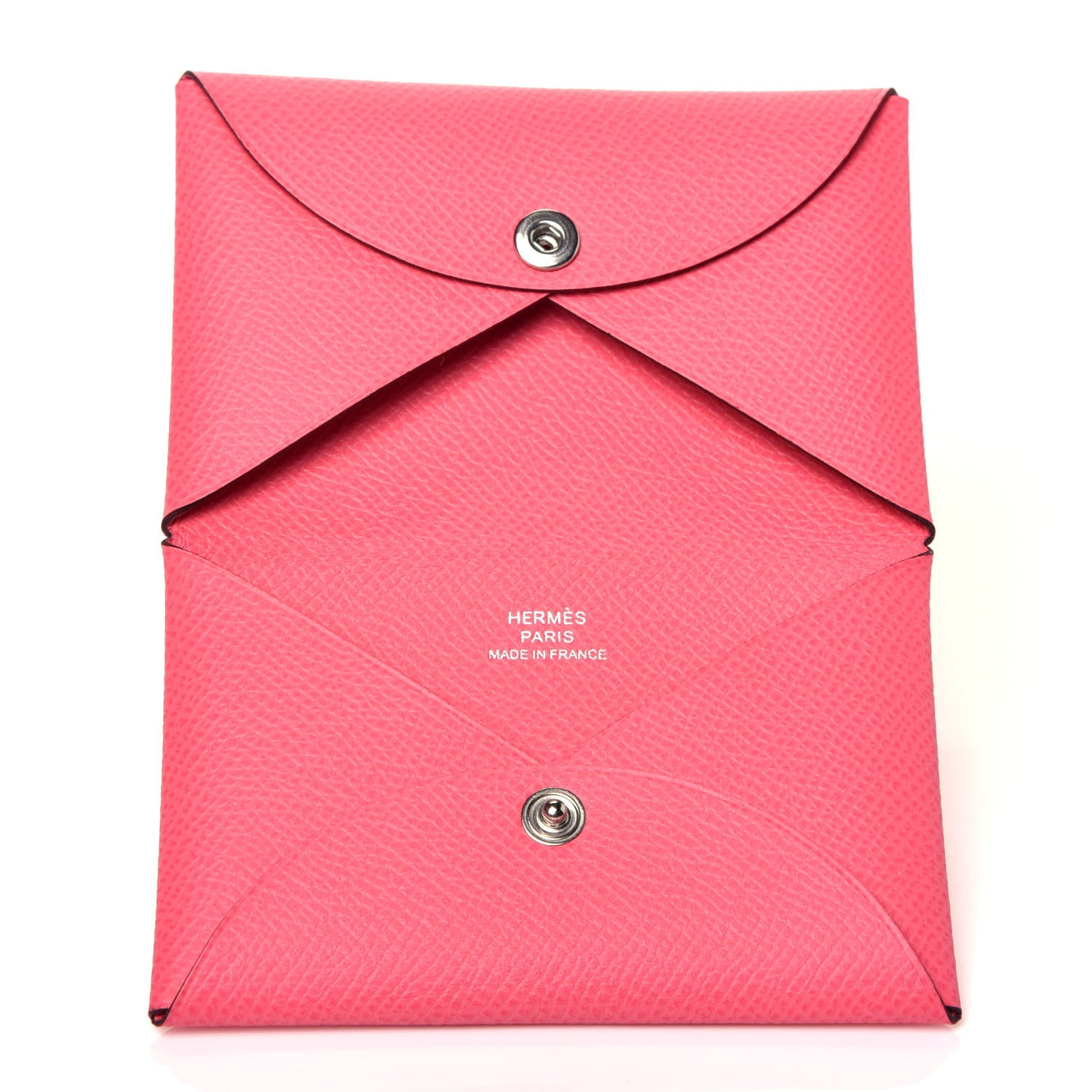 Hermes Epsom Calvi Card Case Rose Azalee 5 of 7