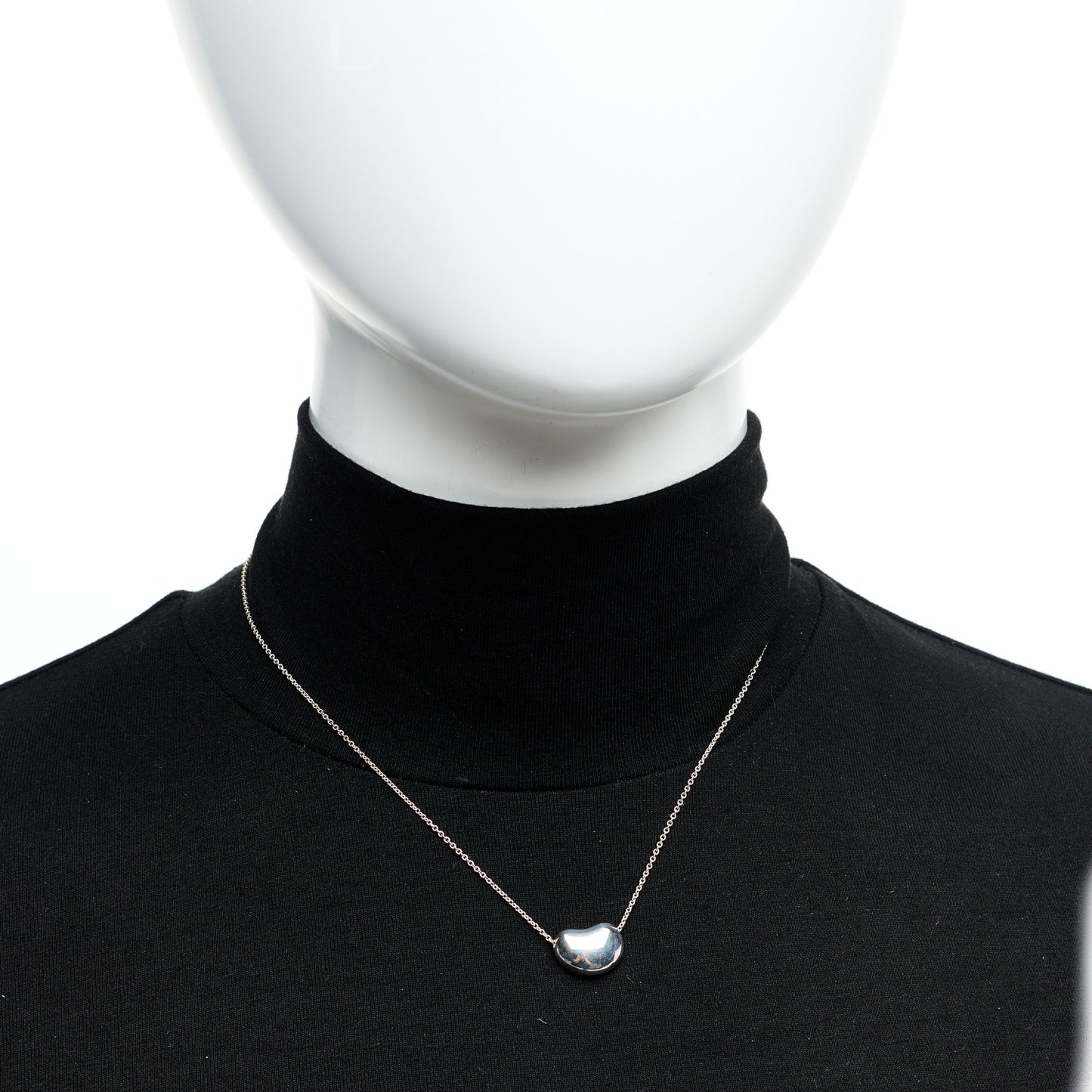 Sterling Silver 14mm Elsa Peretti Bean Pendant Necklace