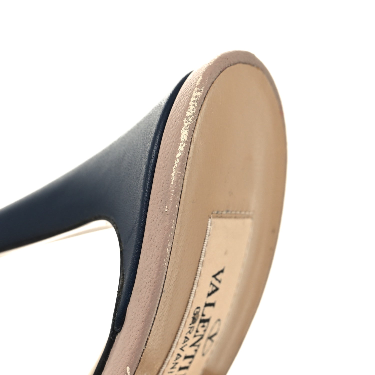 Valentino Garavani Calfskin Nappa Rockstud Ankle Strap 100mm Pumps 37 Marine Poudre 8 of 9