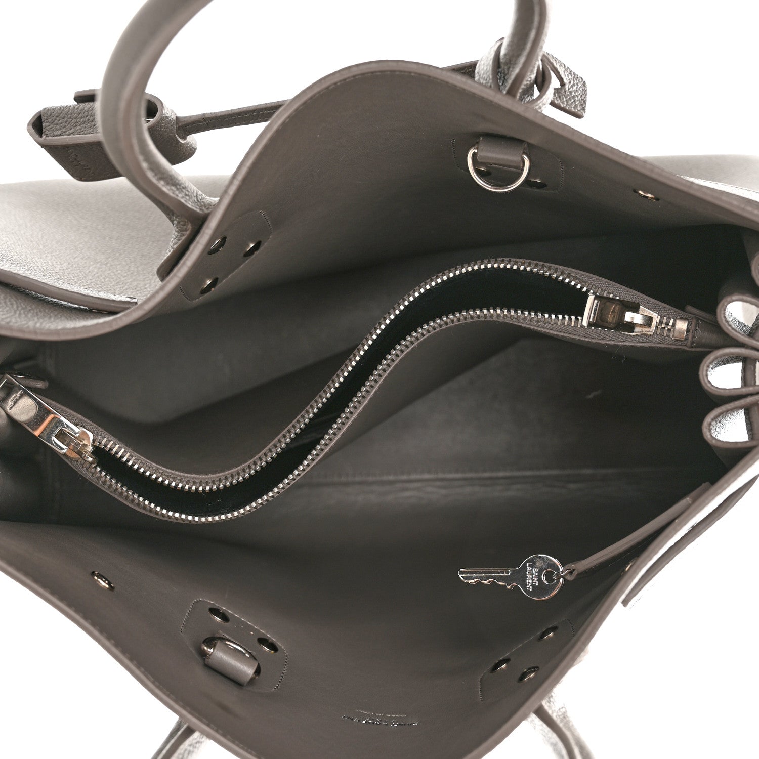 Saint Laurent Grained Calfskin Small Sac De Jour Fog 5 of 13