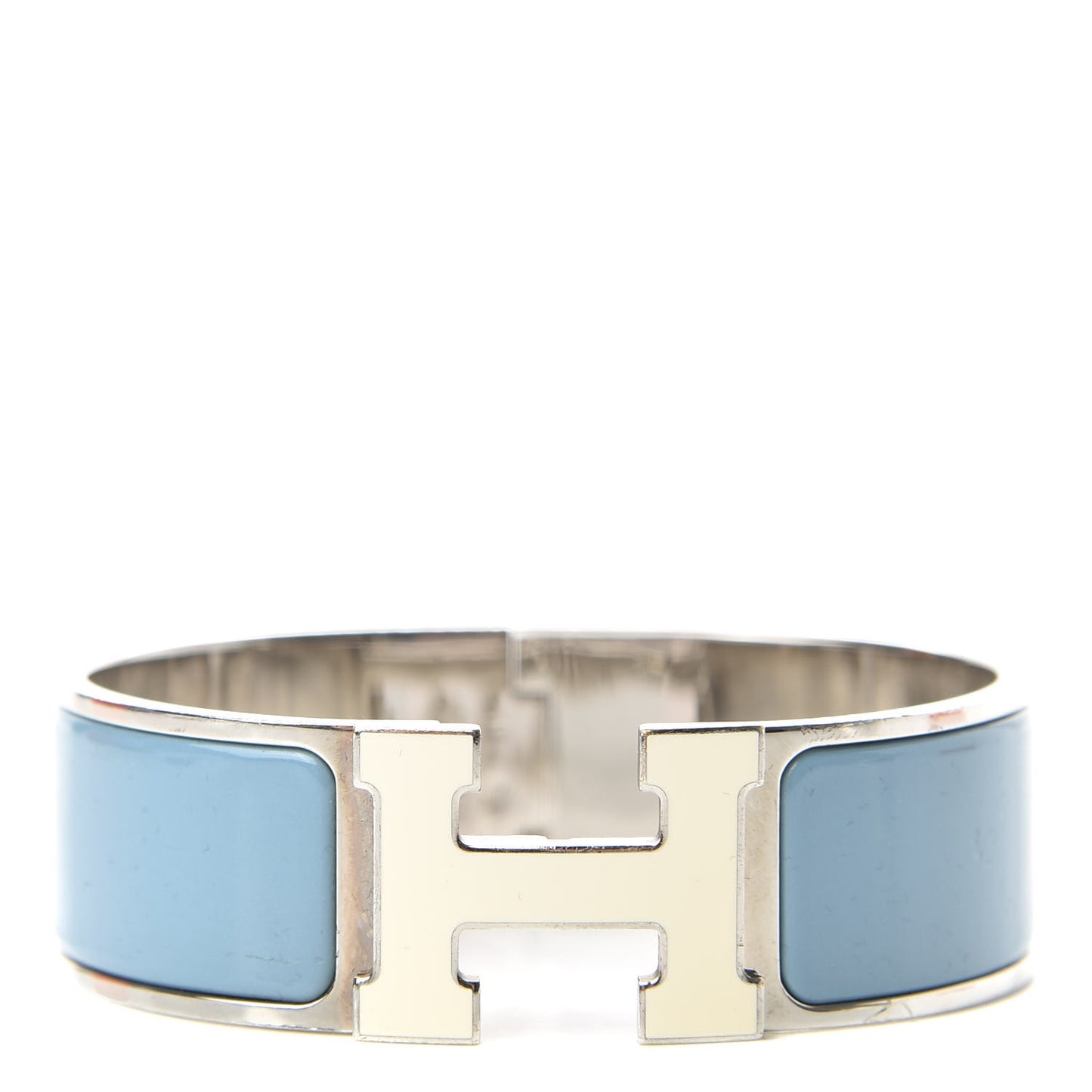 Enamel Wide Clic Clac H Bracelet GM Aigue Marine