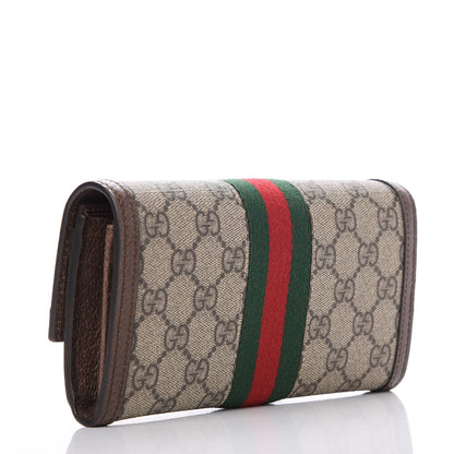 Gucci GG Supreme Monogram Web Ophidia Continental Wallet Brown 3 of 8