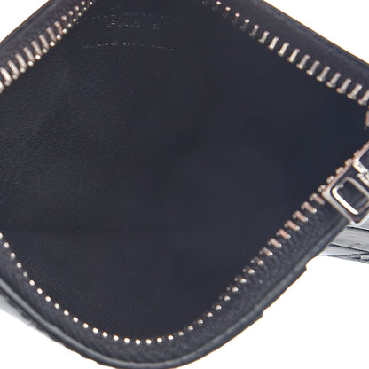Saint Laurent Calfskin Crocodile Embossed 5 Fragments Zip Pouch Card Holder Black 4 of 6