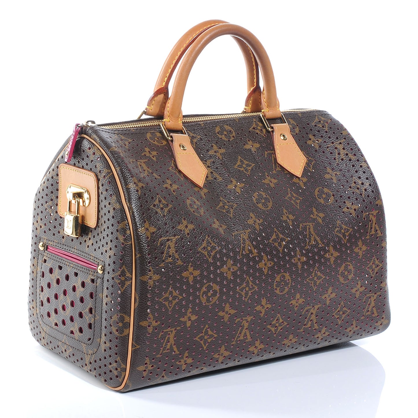 Monogram Perforated Speedy 30 Fuchsia