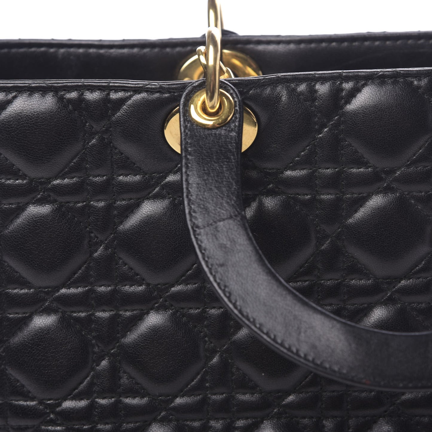 Lambskin Cannage Large Lady Dior Black
