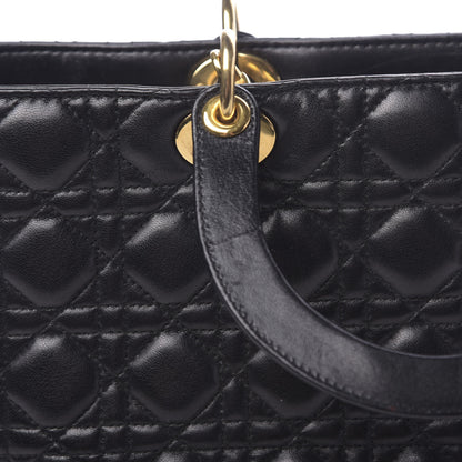 Christian Dior Lambskin Cannage Large Lady Dior Black 11 of 16