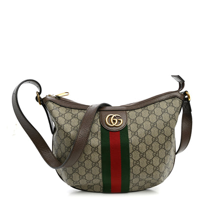 Gucci GG Supreme Monogram Web Small Ophidia Half Moon Hobo Brown 1 of 11