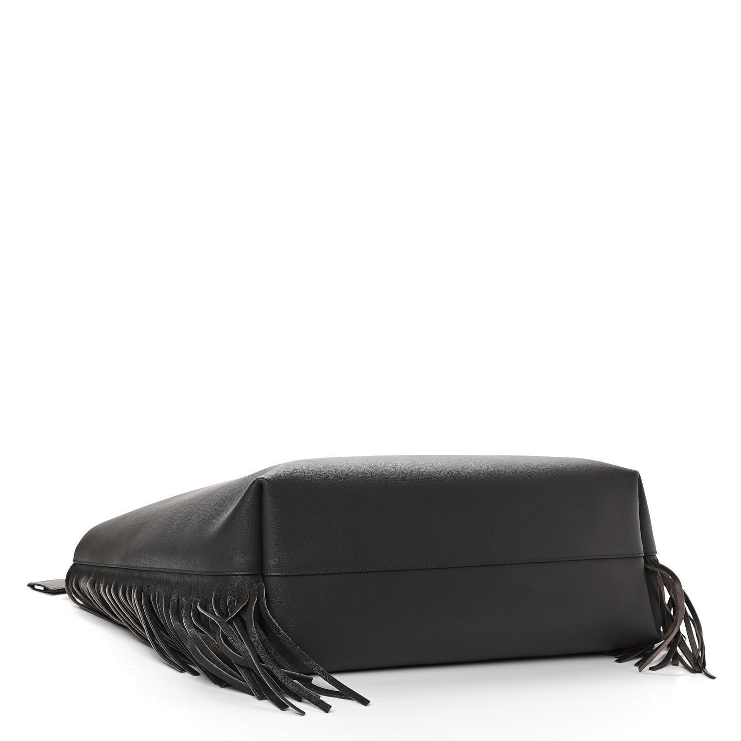 Saint Laurent Calfskin Large Fringe Shopping Tote Dark Grey 5 of 14