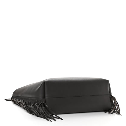 Saint Laurent Calfskin Large Fringe Shopping Tote Dark Grey 5 of 14