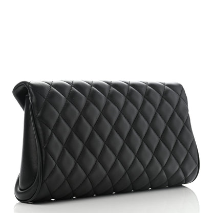 Chanel Lambskin Quilted Fold Up Again Clutch Black 3 of 11