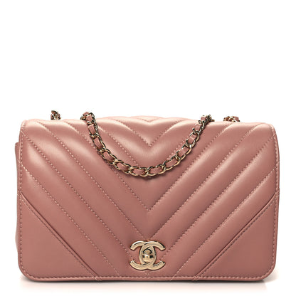 Chanel Calfskin Chevron Quilted Mini Statement Flap Pink 1 of 11