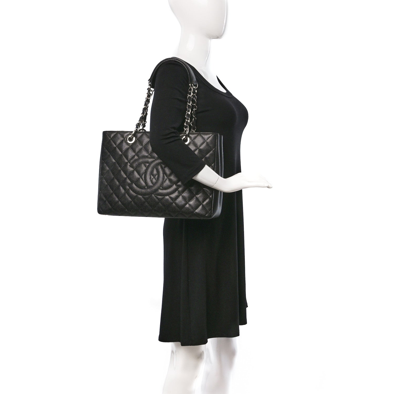 Chanel Caviar Quilted Grand Shopping Tote GST Black 2 of 9