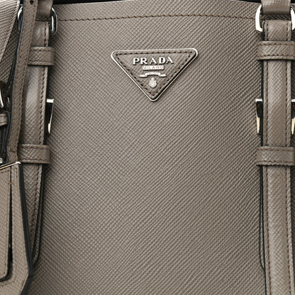 Prada Saffiano Cuir Small Double Handle Tote Argilla 7 of 15