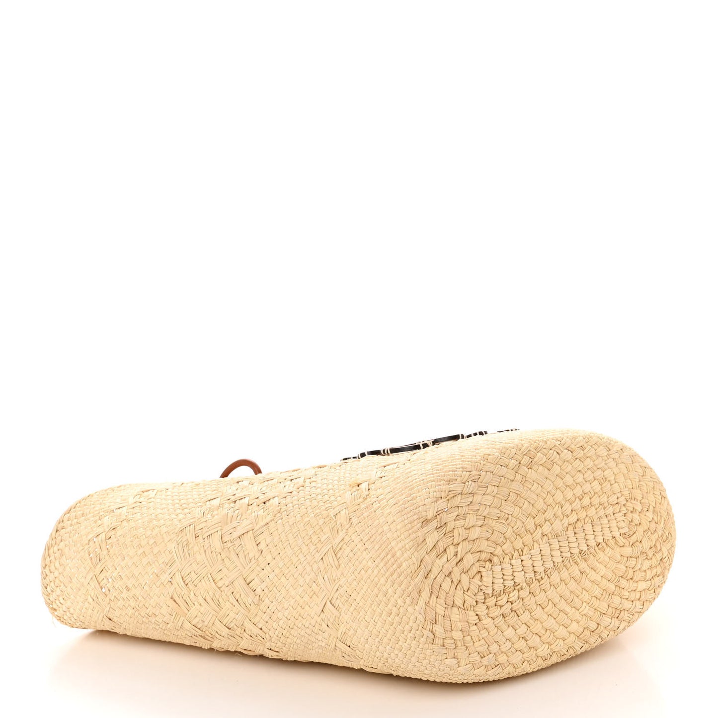 Calfskin Raffia Paulas Ibiza Medium Anagram Basket Tote Bag Natural Tan