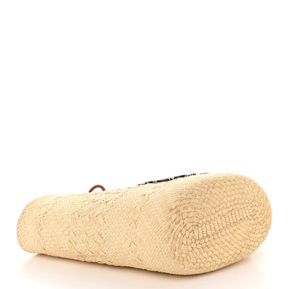 Loewe Calfskin Raffia Paulas Ibiza Medium Anagram Basket Tote Bag Natural Tan 4 of 9