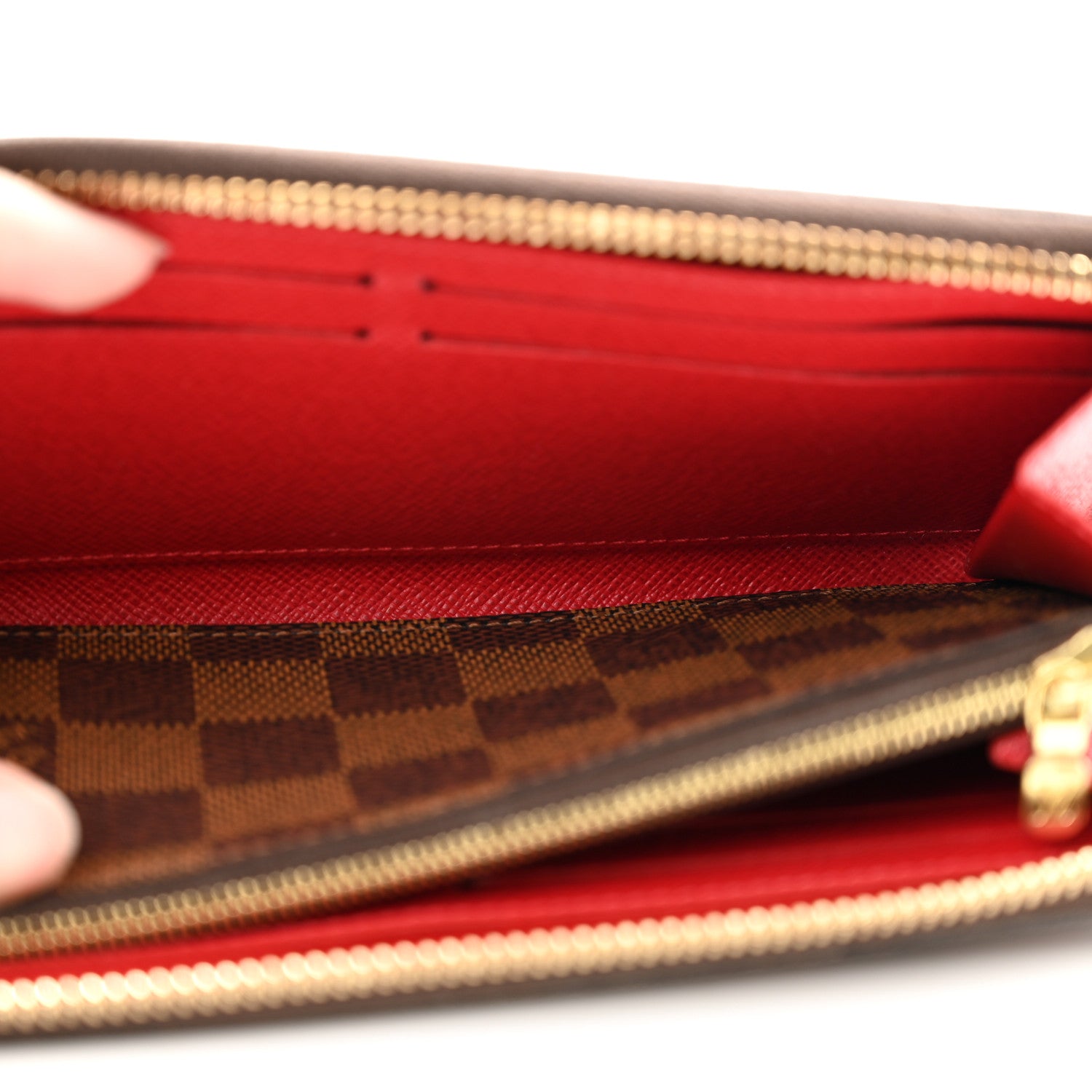 Louis Vuitton Damier Ebene Clemence Wallet Cherry 6 of 10
