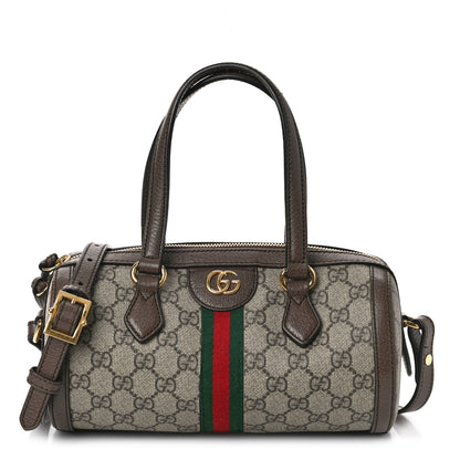 Gucci GG Supreme Monogram Web Small Ophidia Boston Bag Beige New Acero 1 of 12