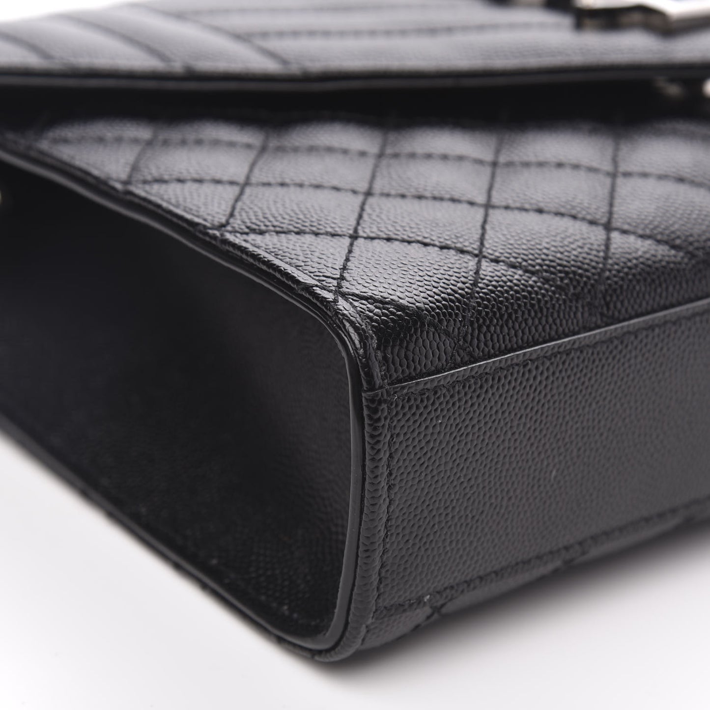 Grain De Poudre Textured Mixed Matelasse Triquilt Medium Monogram Satchel Black