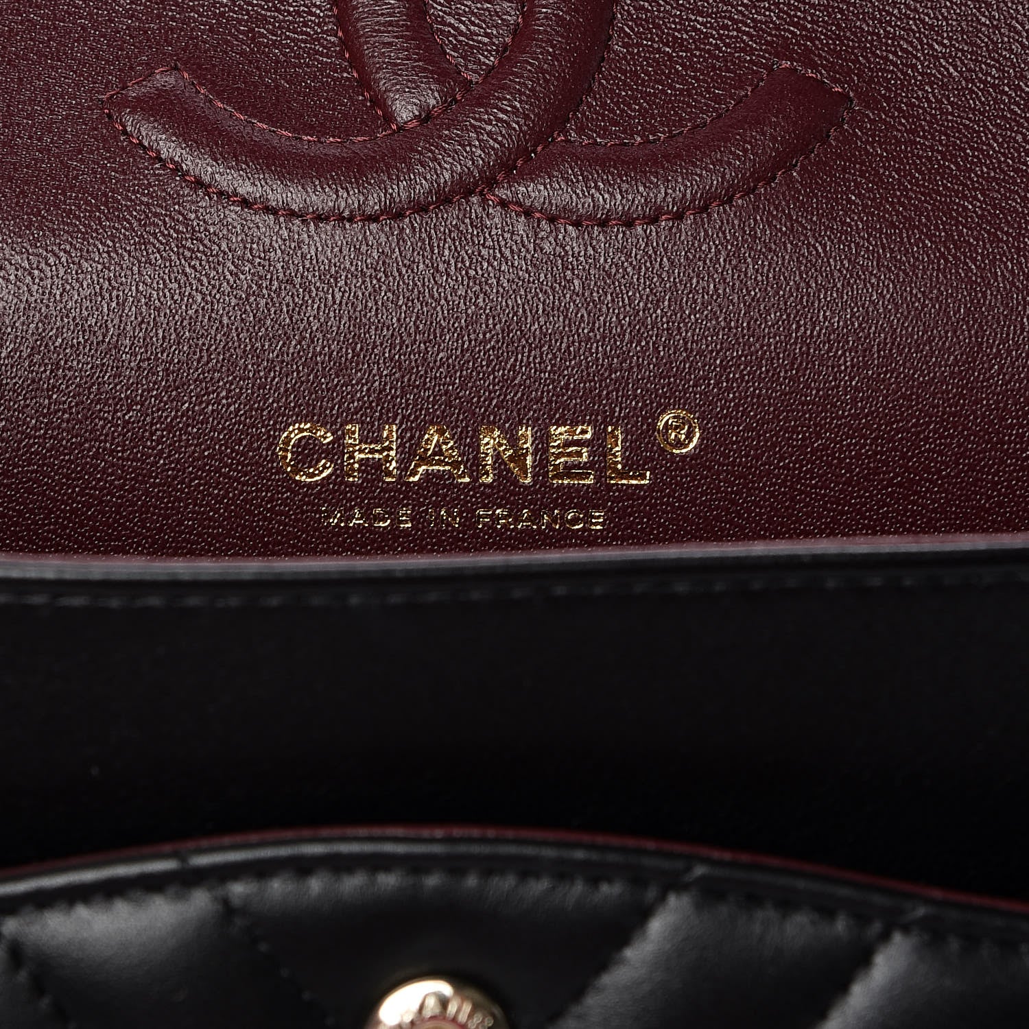 Chanel Lambskin Chevron Quilted Medium Double Flap Black 9 of 11