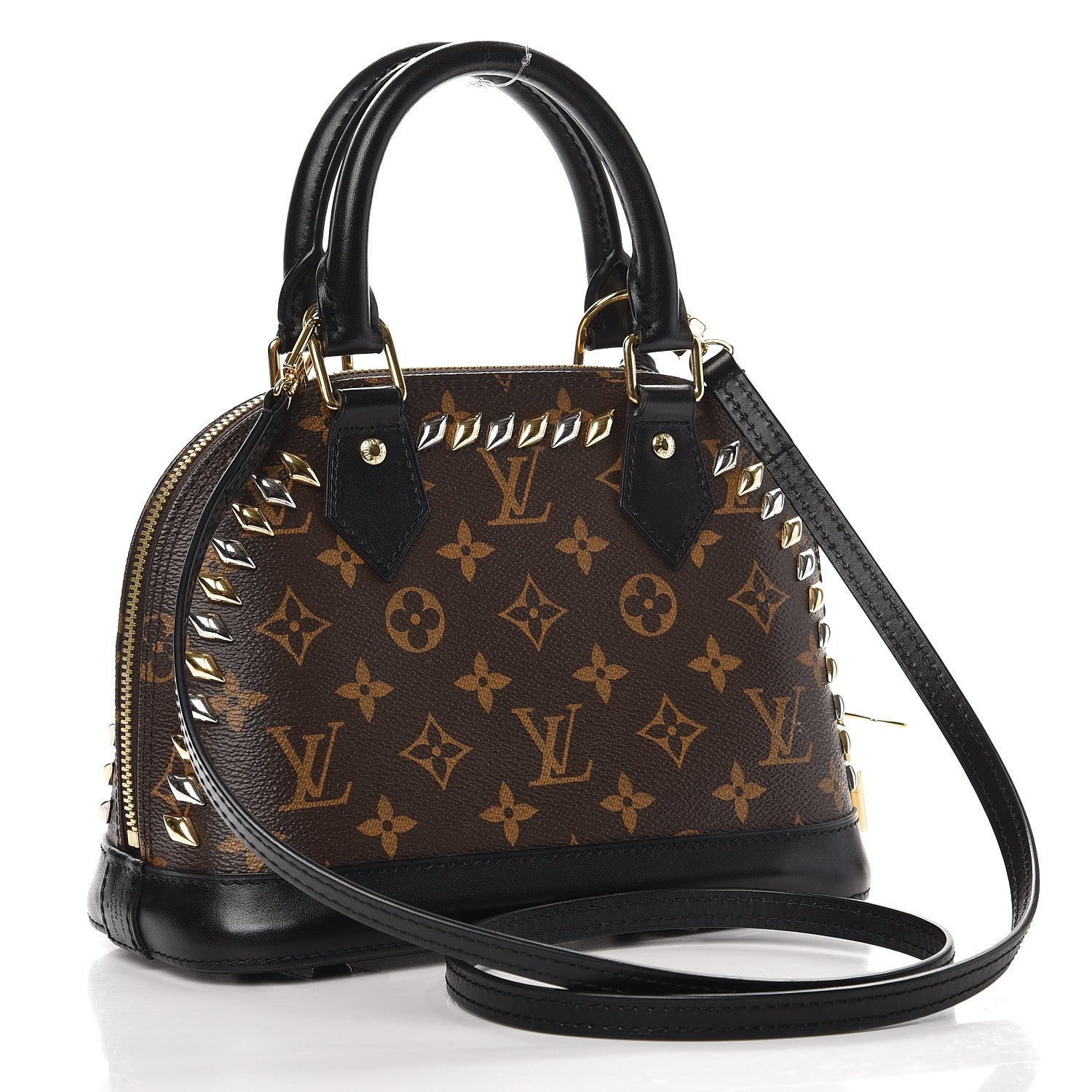 Louis Vuitton Monogram Macassar Studded Alma BB 3 of 6