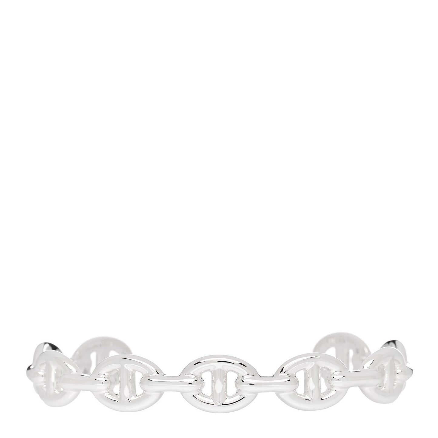 Sterling Silver MM Chaine d'Ancre Enchainee Cuff Bracelet SH