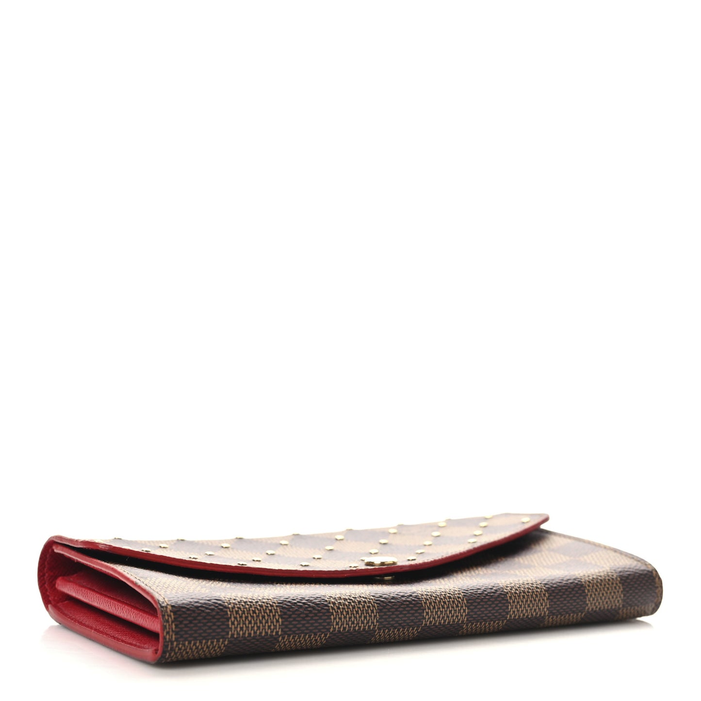 Damier Ebene Studded Sarah Wallet NM Cherry