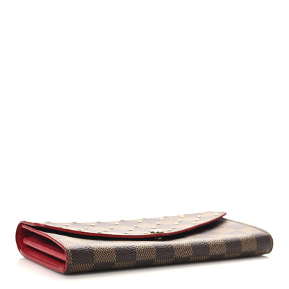Louis Vuitton Damier Ebene Studded Sarah Wallet NM Cherry 4 of 6