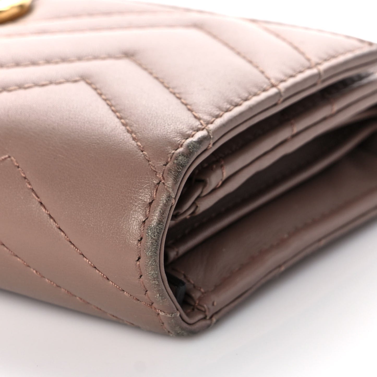 Calfskin Matelasse GG Marmont Continental Wallet Porcelain Rose
