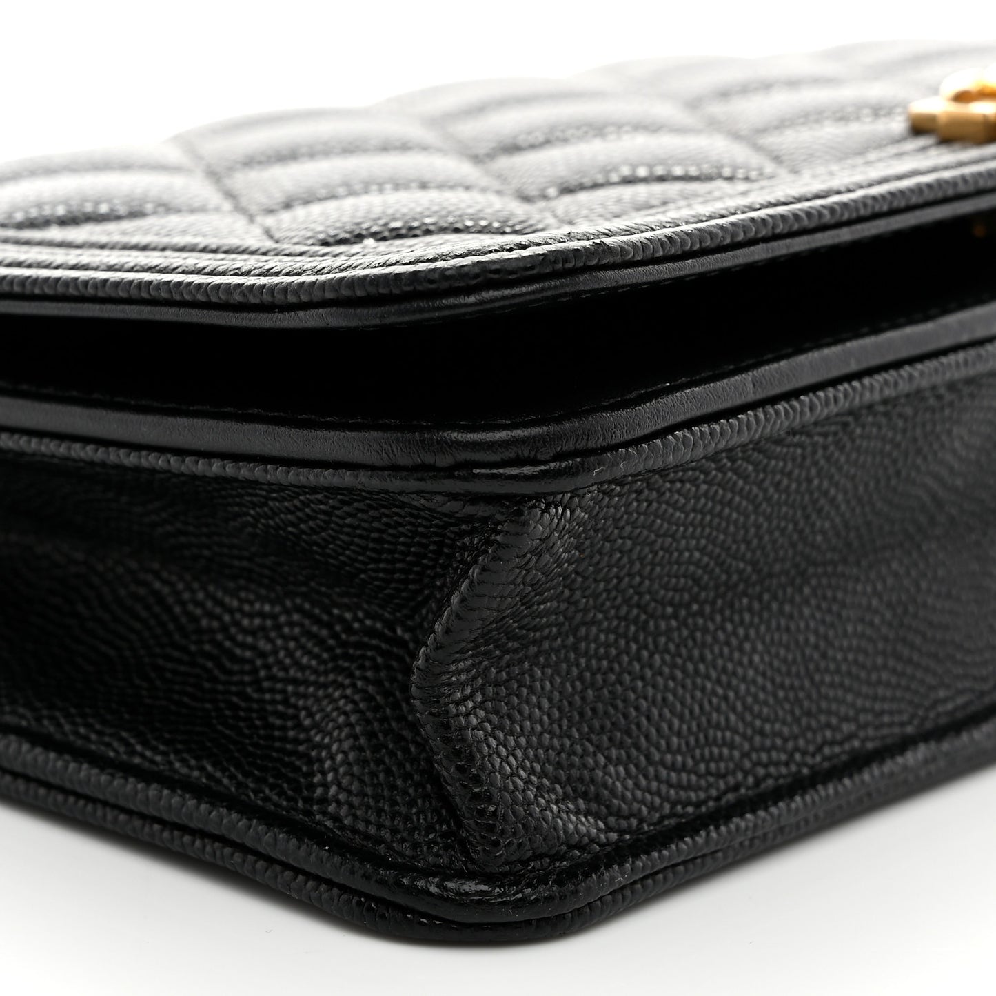 Caviar Quilted Boy Wallet On Chain WOC Black
