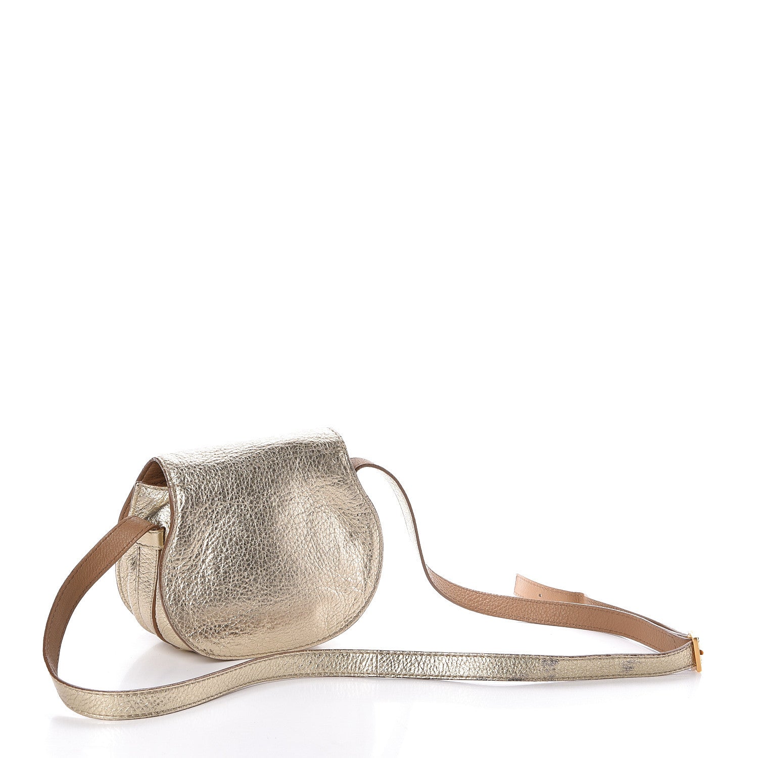 Chloe Metallic Calfskin Mini Marcie Round Crossbody Bag Gold 3 of 11