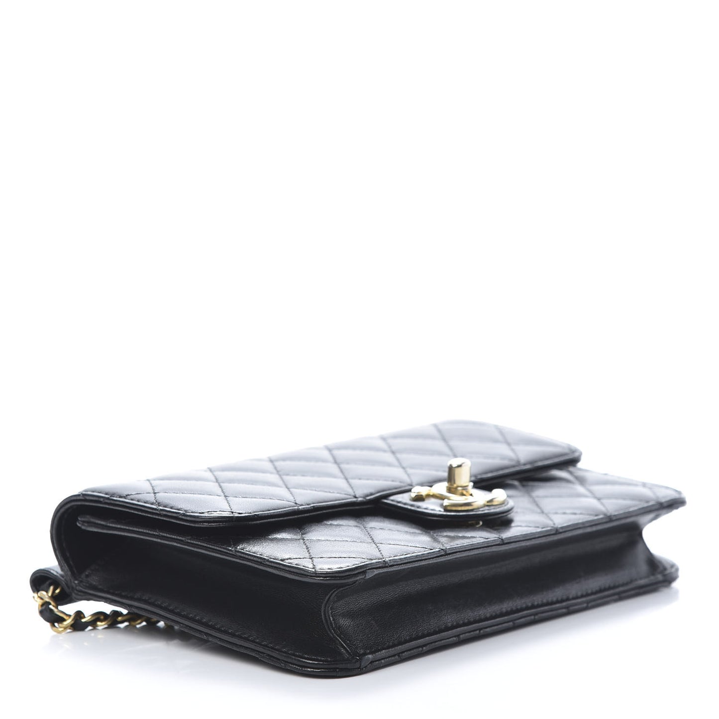 Lambskin Quilted Medium Crossing Times Flap Black