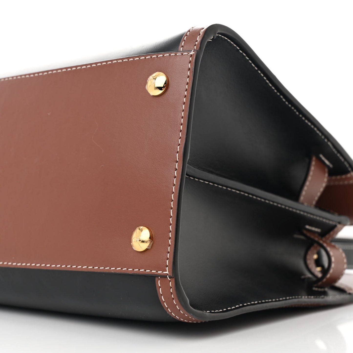 Calfskin Vintage Check Small Two Handle Title Bag Black