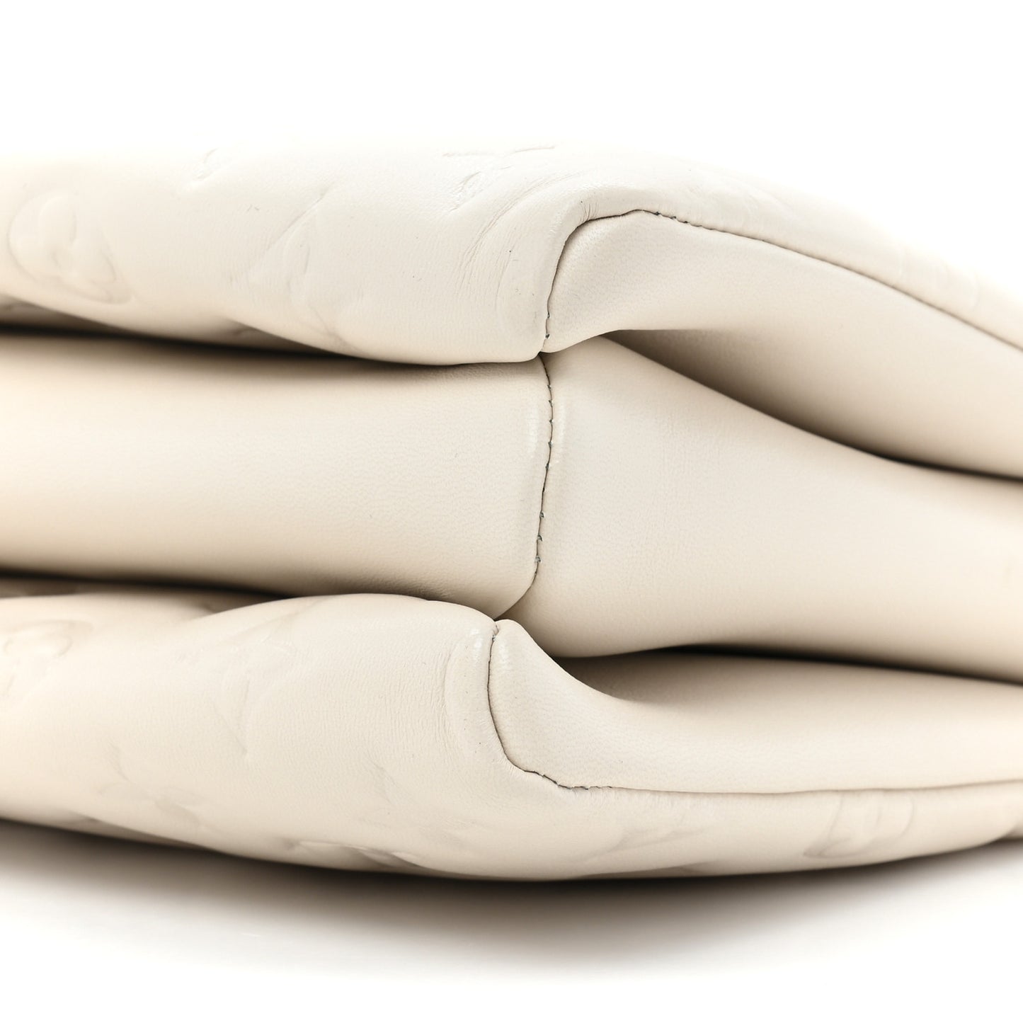 Lambskin Embossed Monogram Coussin PM Cream