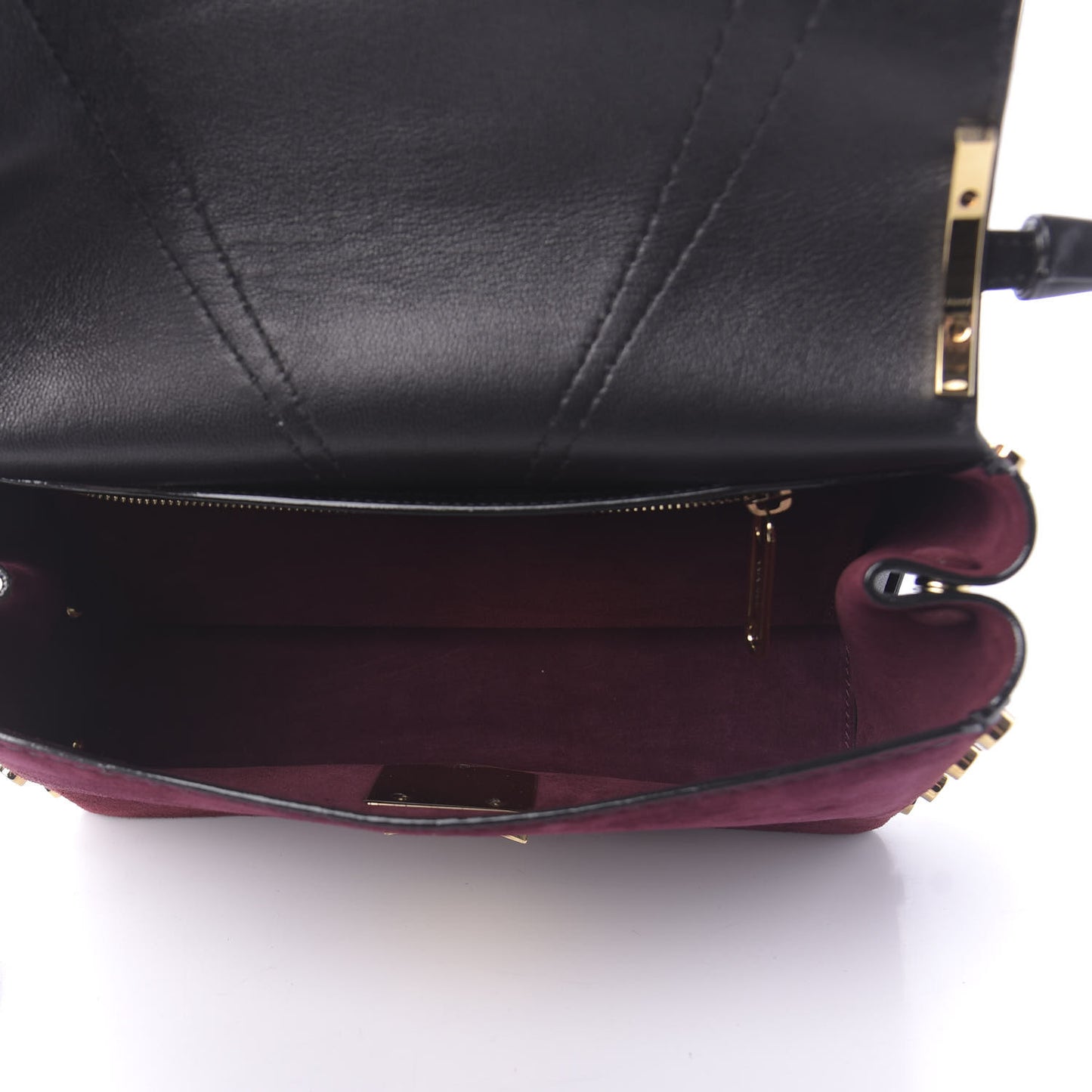 Suede Small Lockett Shoulder Bag Bordeaux