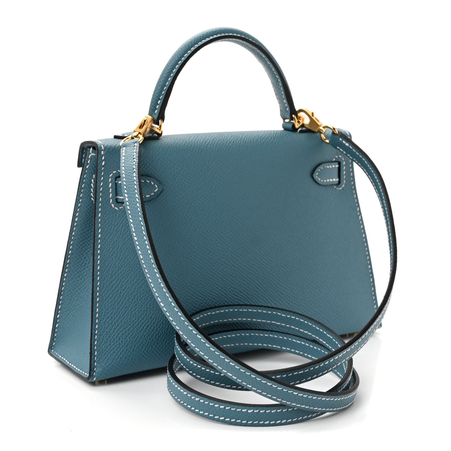 Hermes Epsom Mini Kelly Sellier 20 New Blue Jean 3 of 10