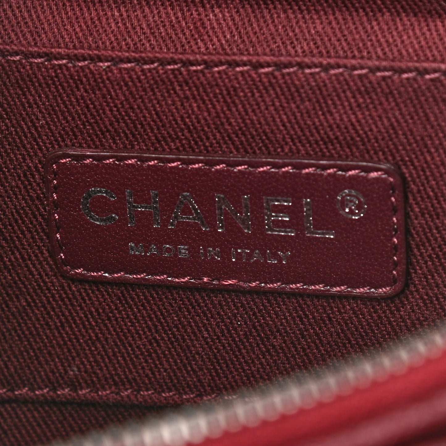 Goatskin Quilted CC Waiter Shoulder Bag Burgundy
