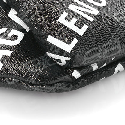 Balenciaga Coated Canvas BB Monogram Allover Logo Medium Signature Beltpack Black Grey White 9 of 10