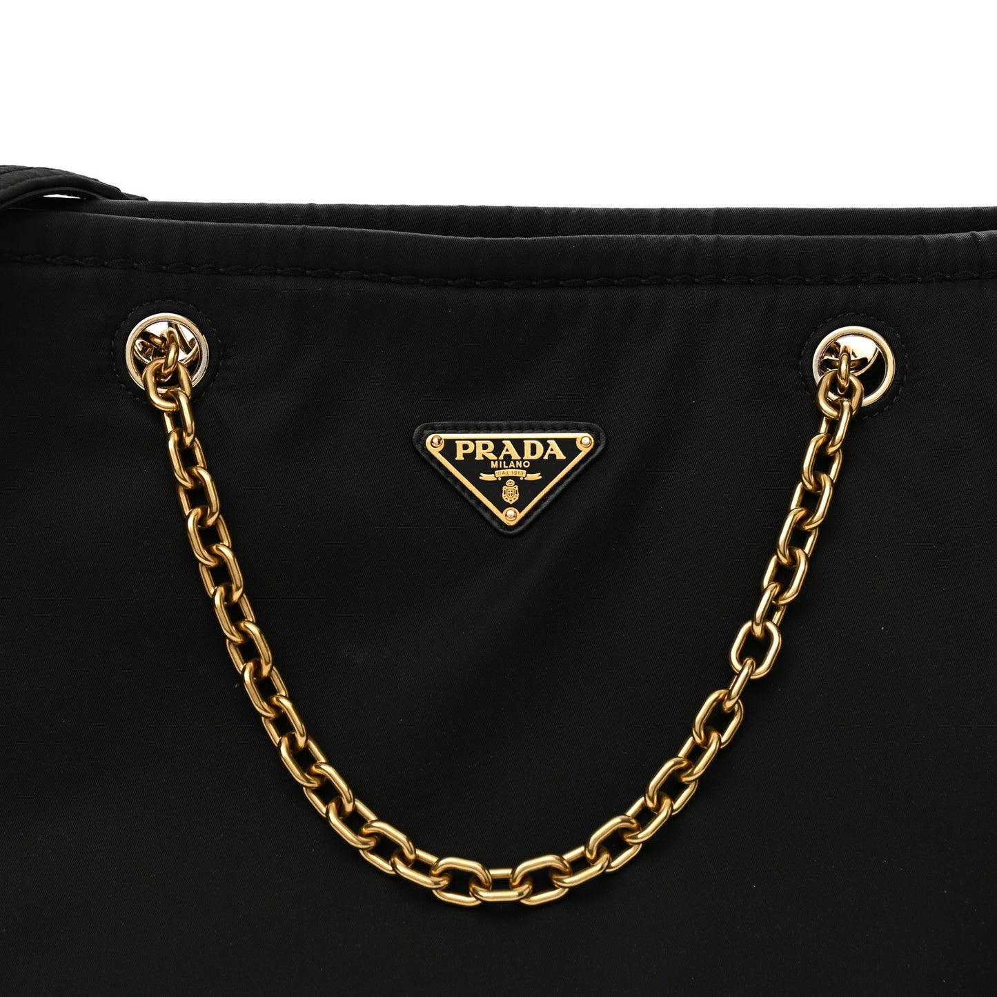 Tessuto Nylon Chain Tote Black