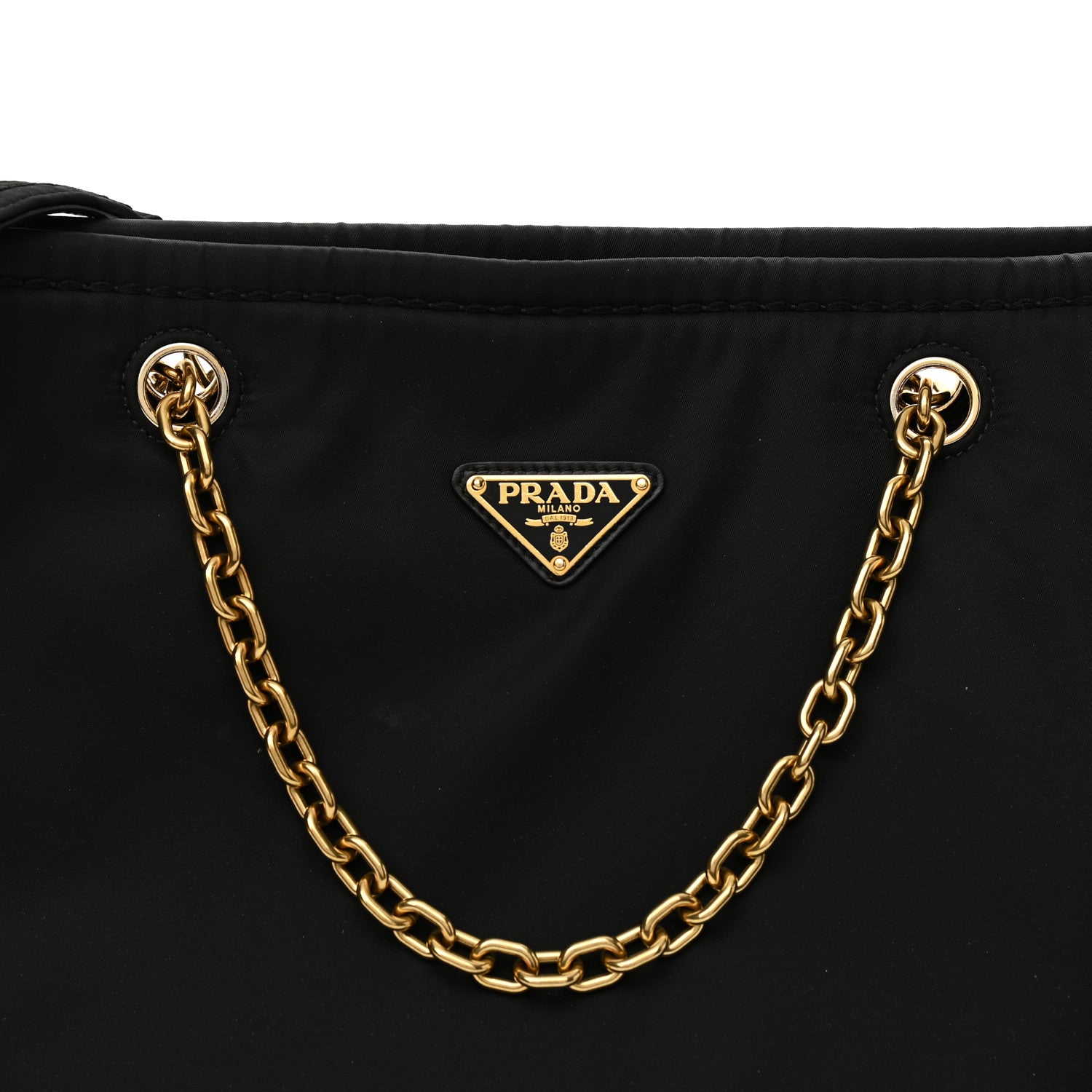 Prada Tessuto Nylon Chain Tote Black 7 of 11