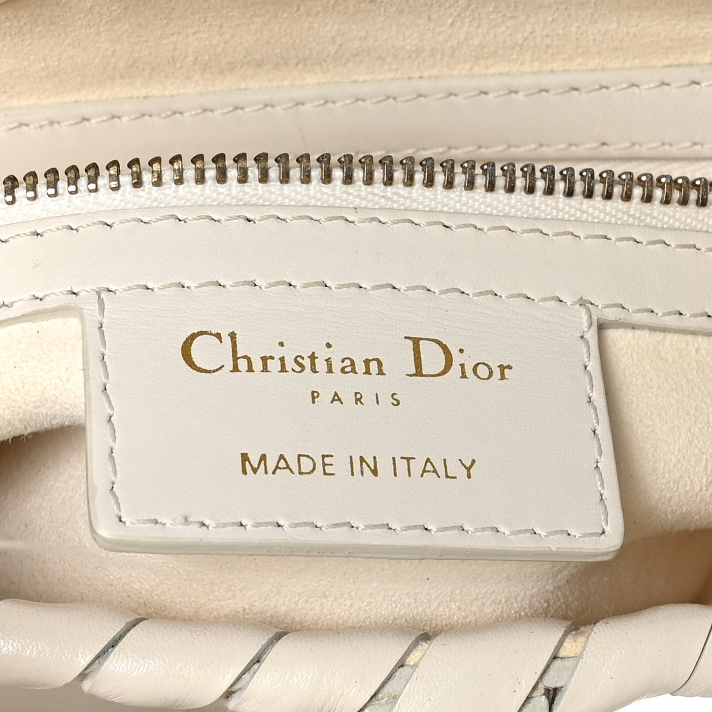Calfskin Braided Saddle Bag White