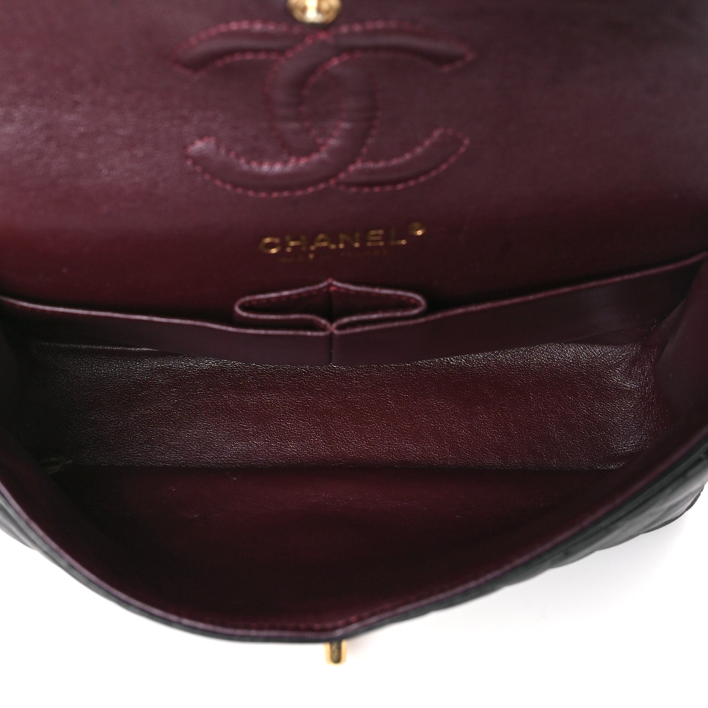 Lambskin Quilted Small Double Flap Black