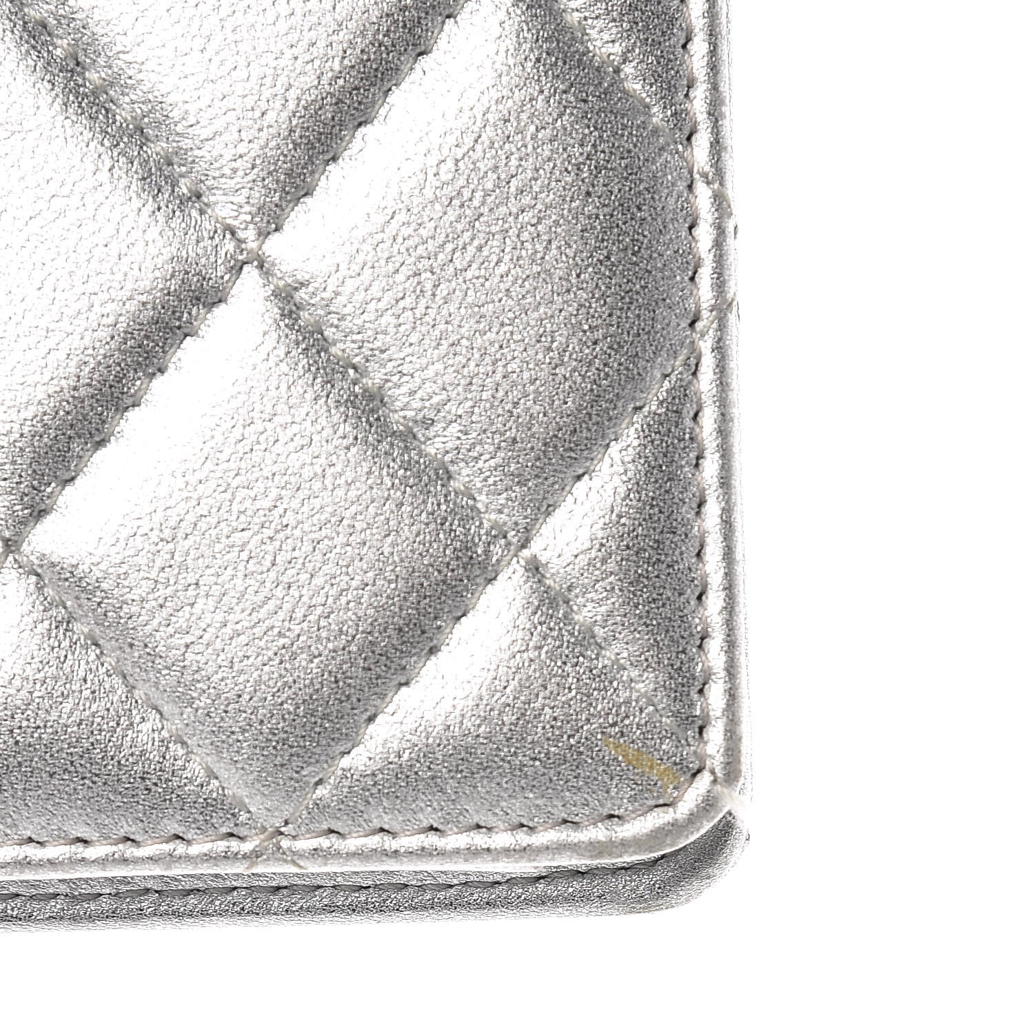 Chanel Metallic Lambskin Quilted Reissue Yen Wallet Silver 9 of 9