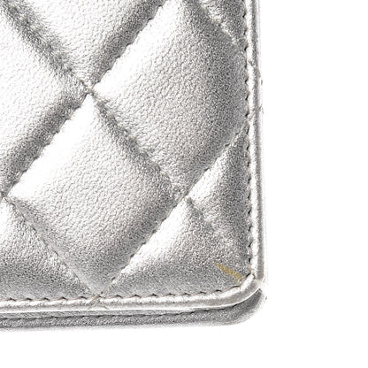 Chanel Metallic Lambskin Quilted Reissue Yen Wallet Silver 9 of 9