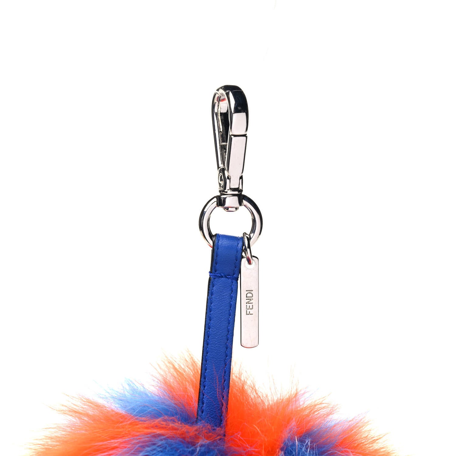 Fendi Fox Fur Hypnoteyes Pom Pom Bag Charm Blue Orange 3 of 3