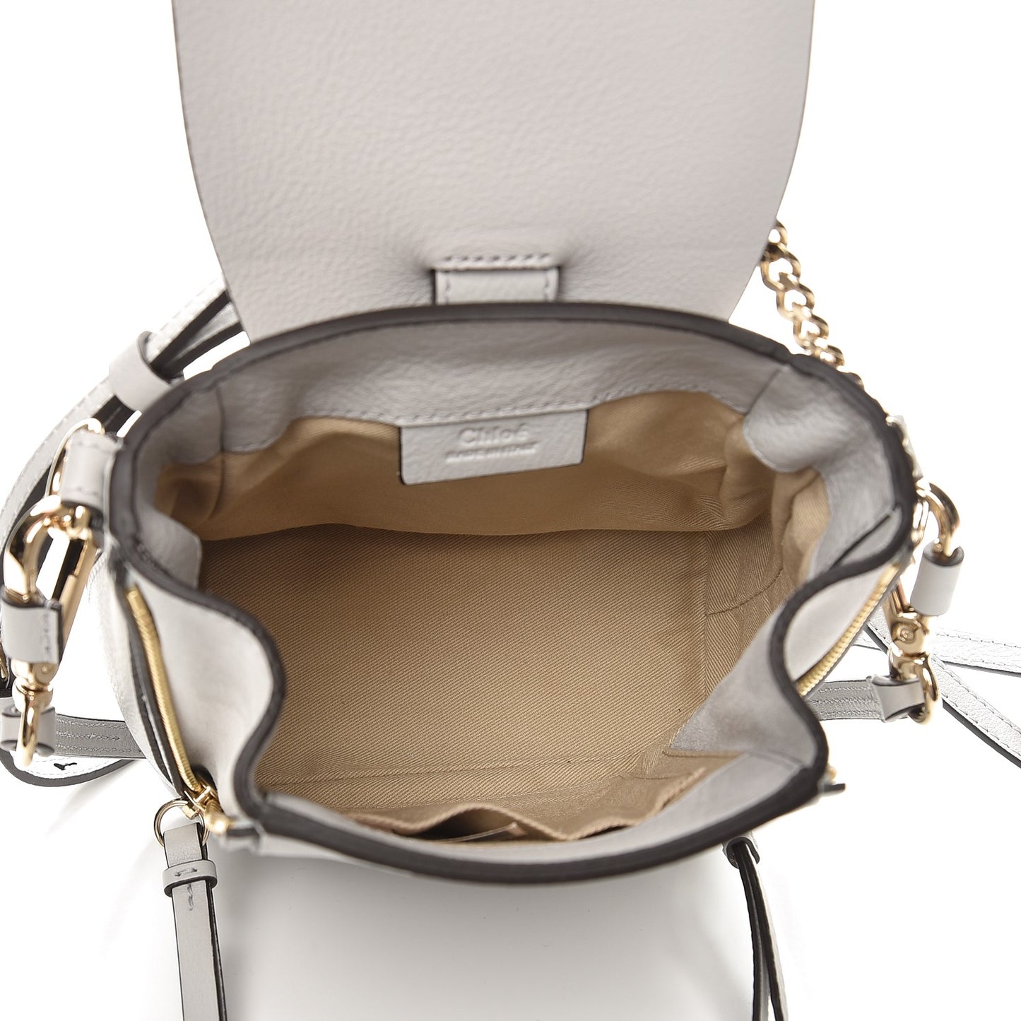 Suede Calfskin Mini Faye Backpack Airy Grey
