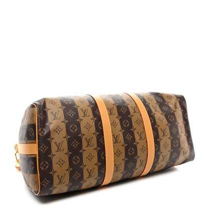 Louis Vuitton X NIGO Reverse Monogram Stripe Keepall Bandouliere 50 Brown 3 of 8