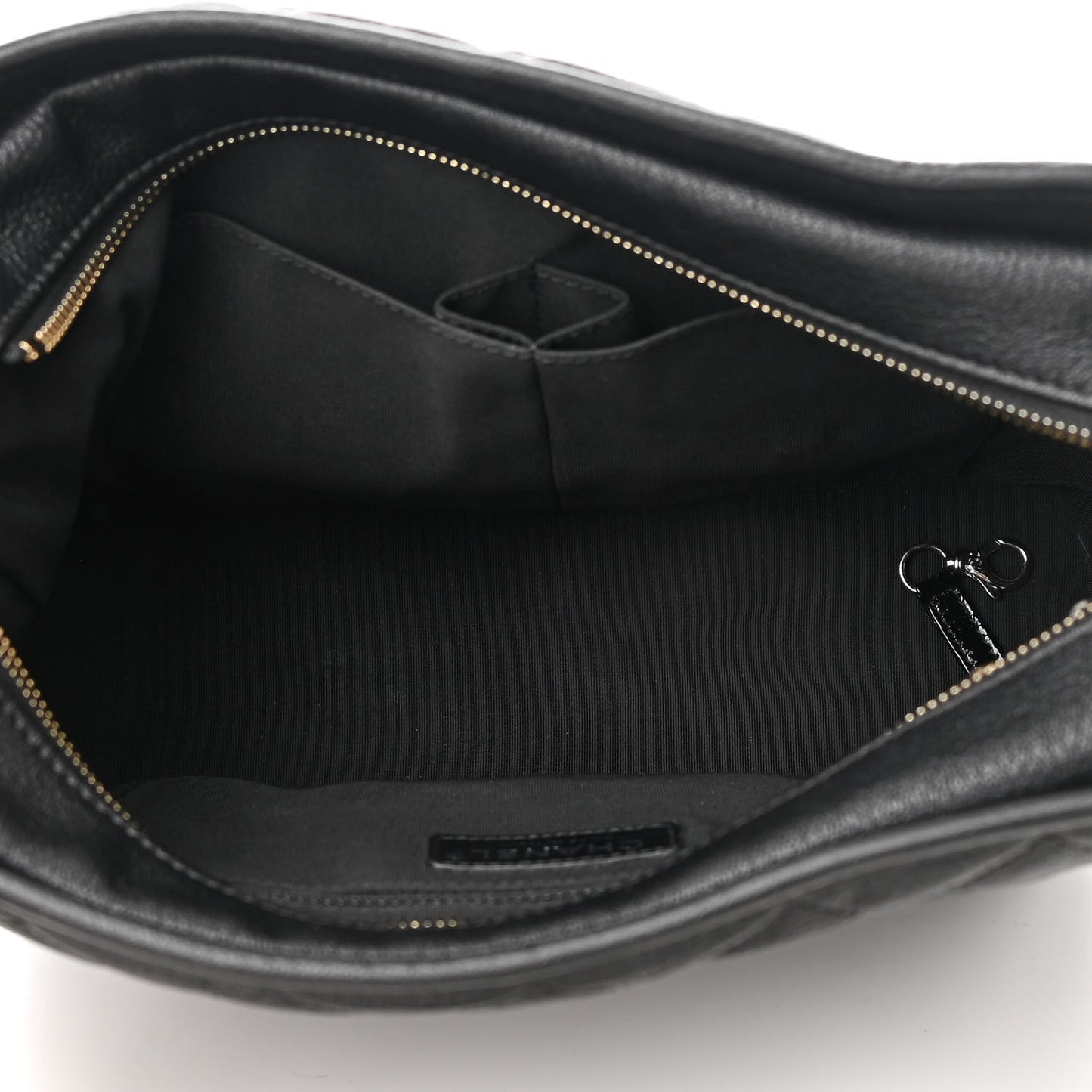 Patent Goatskin Quilted Medium Gabrielle Hobo Black