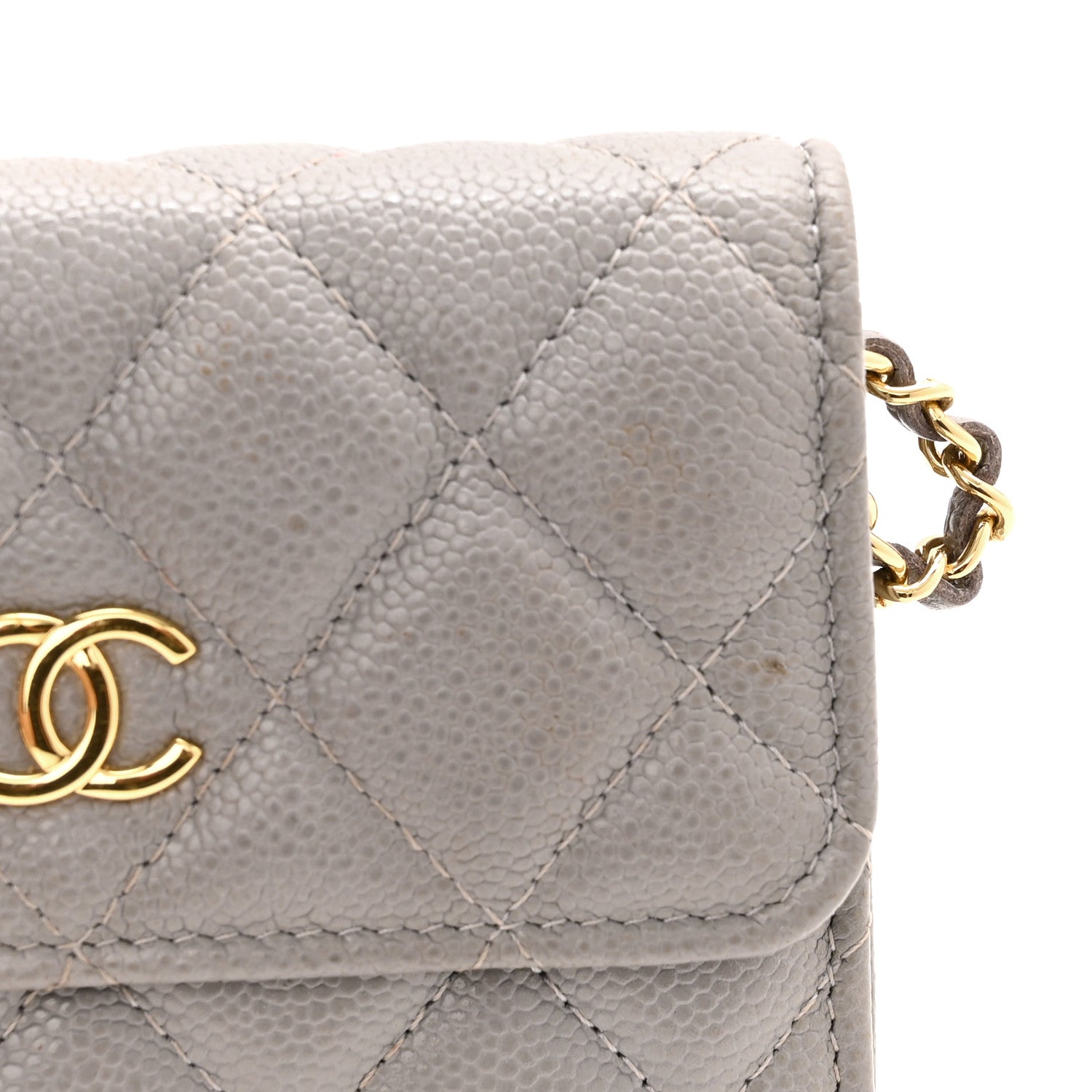 Chanel Caviar Quilted Miss Coco Clutch With Chain Grey 15 of 16